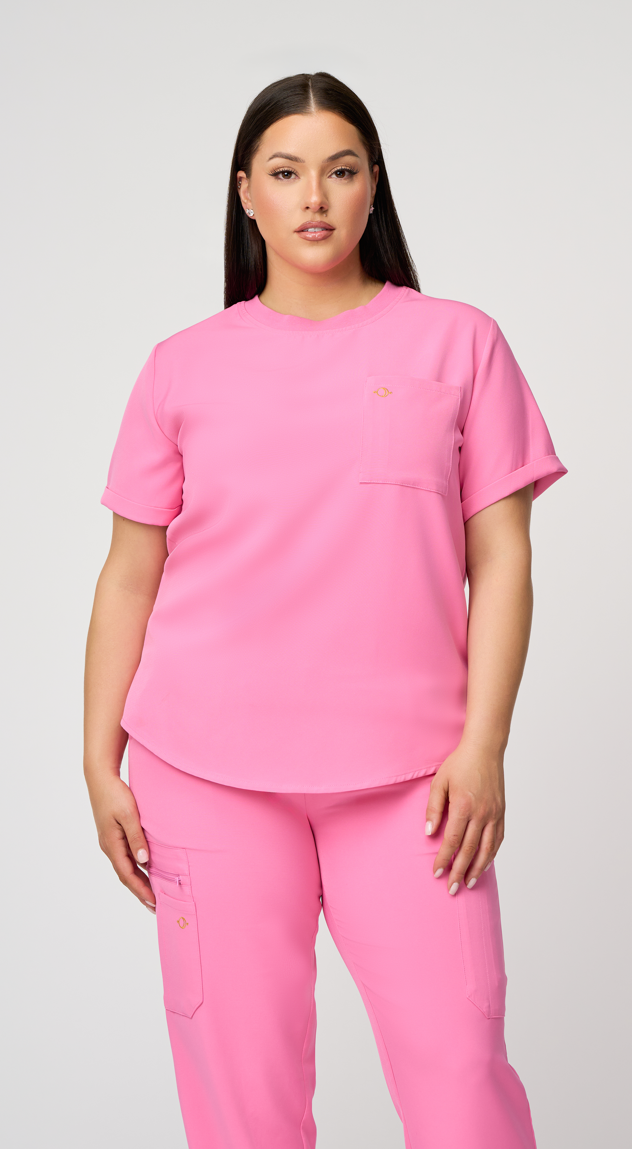 Estelle 1-Pocket Crewneck Scrub Top
