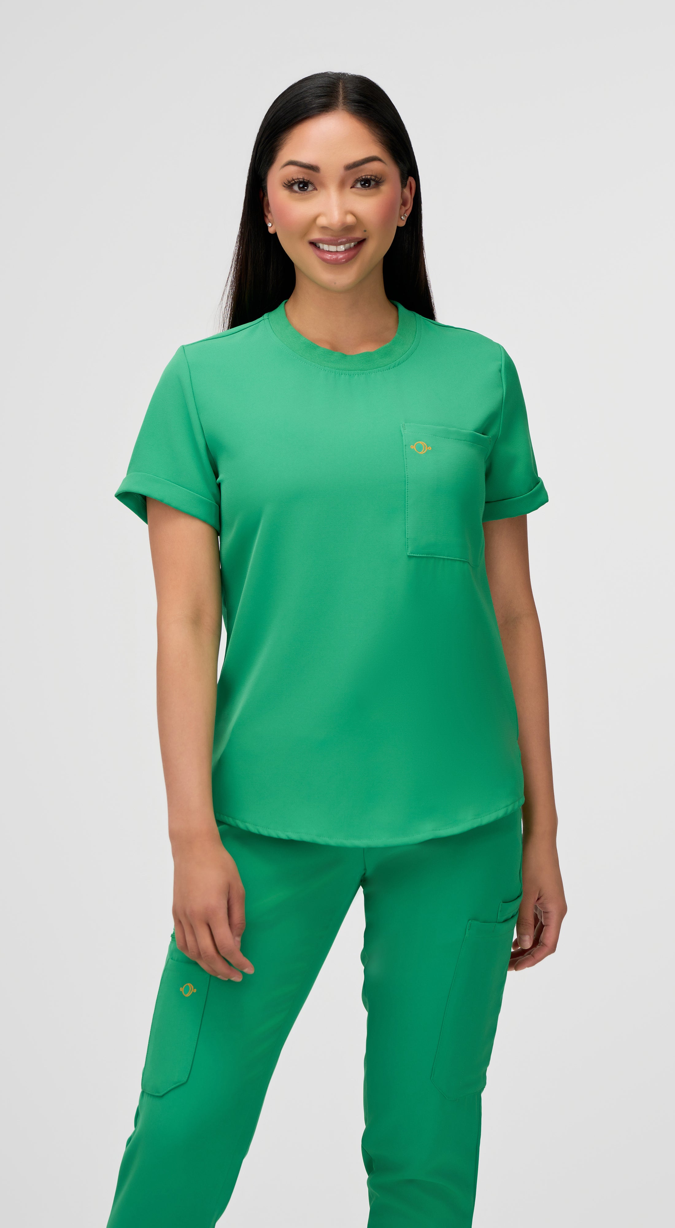 Estelle 1-Pocket Crewneck Scrub Top