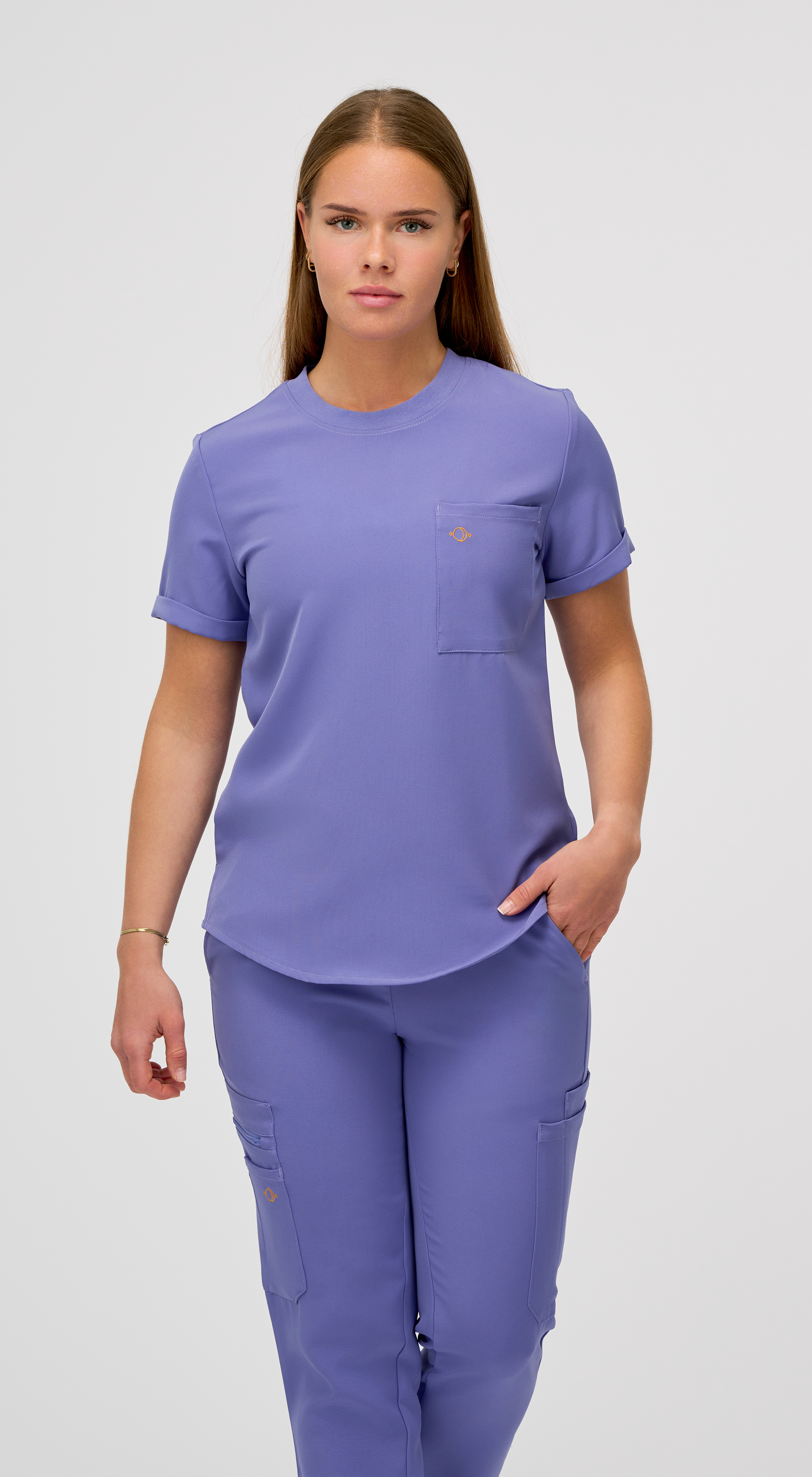 Estelle 1-Pocket Crewneck Scrub Top