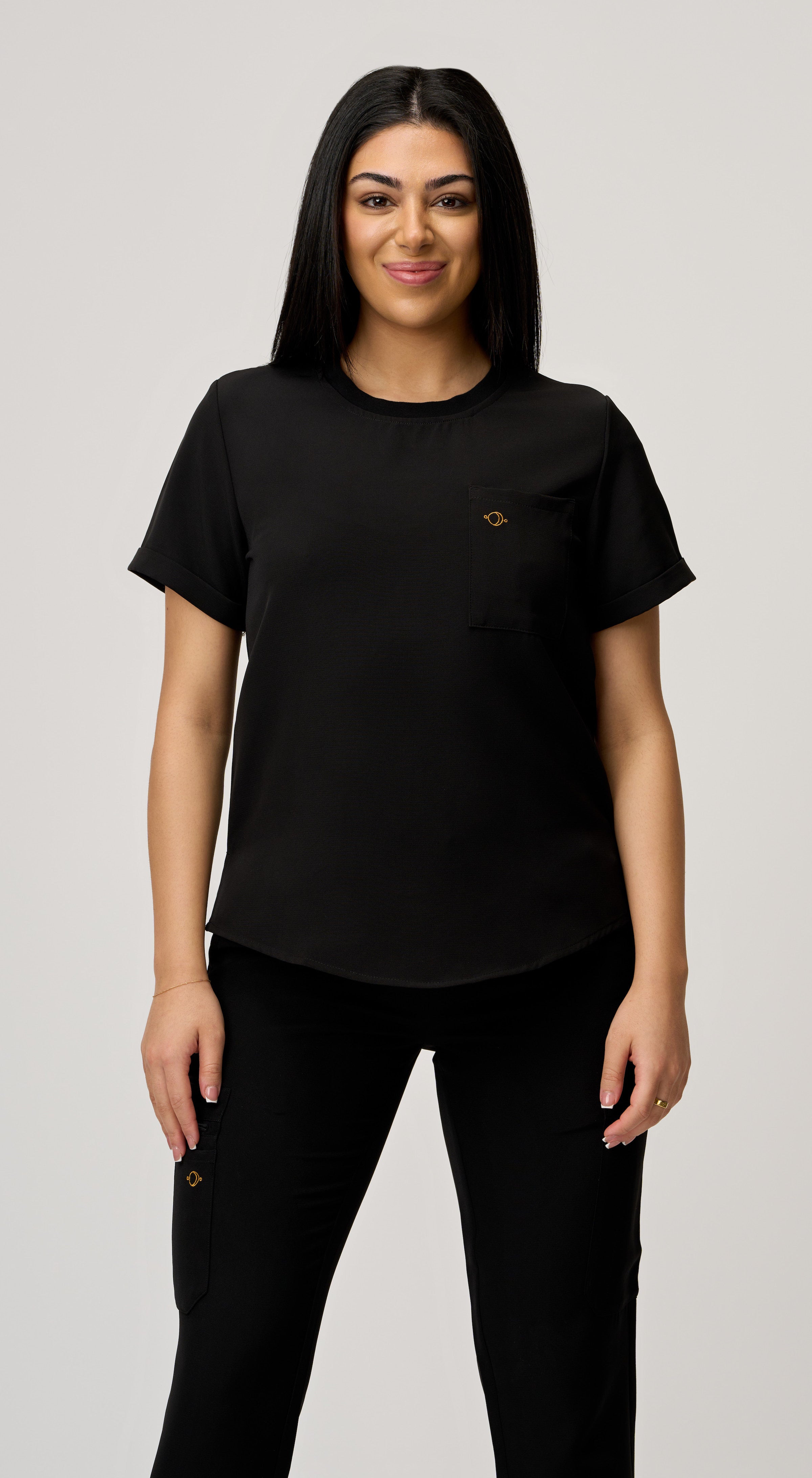 Estelle 1-Pocket Crewneck Scrub Top