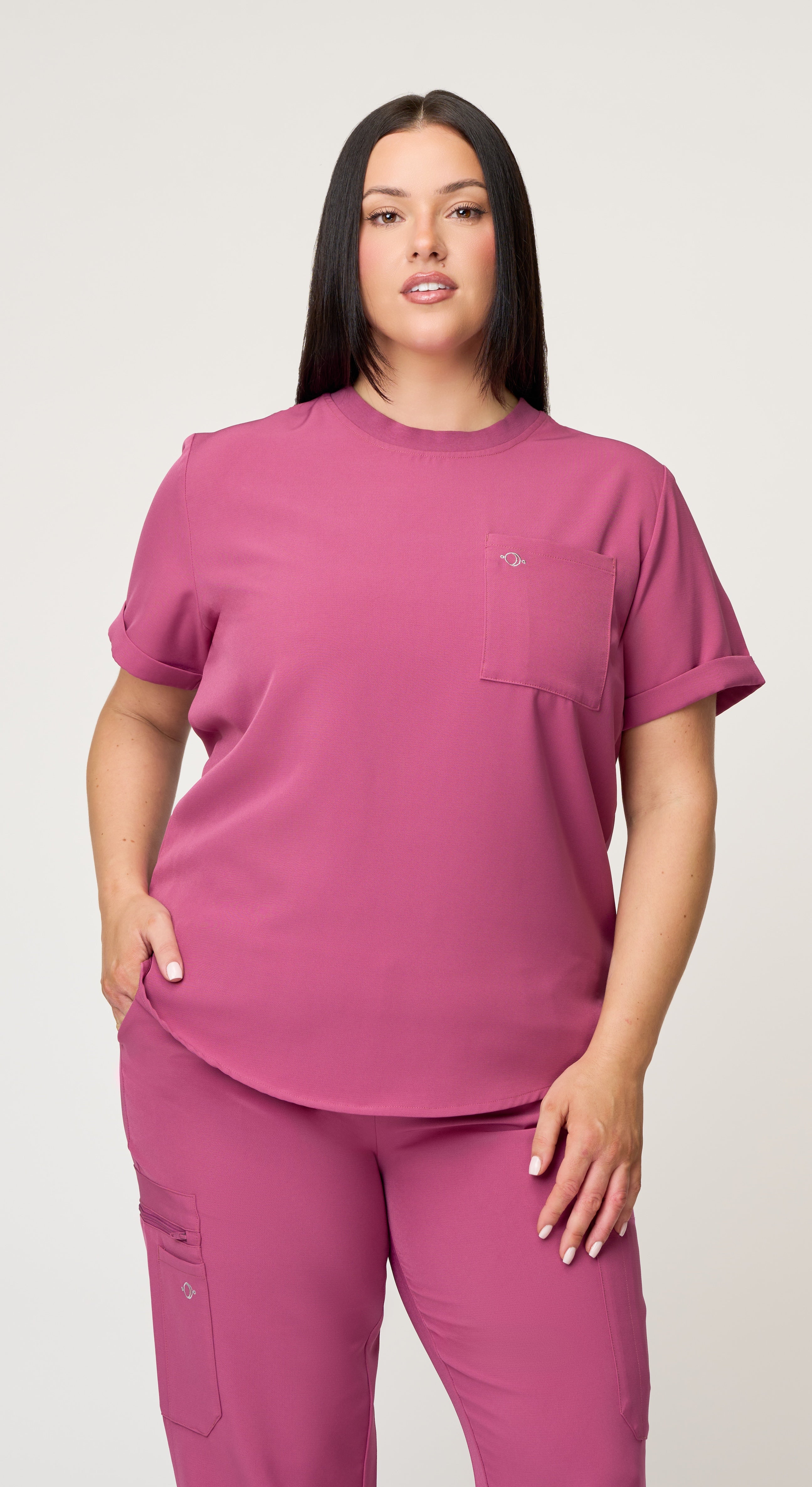 Estelle 1-Pocket Crewneck Scrub Top