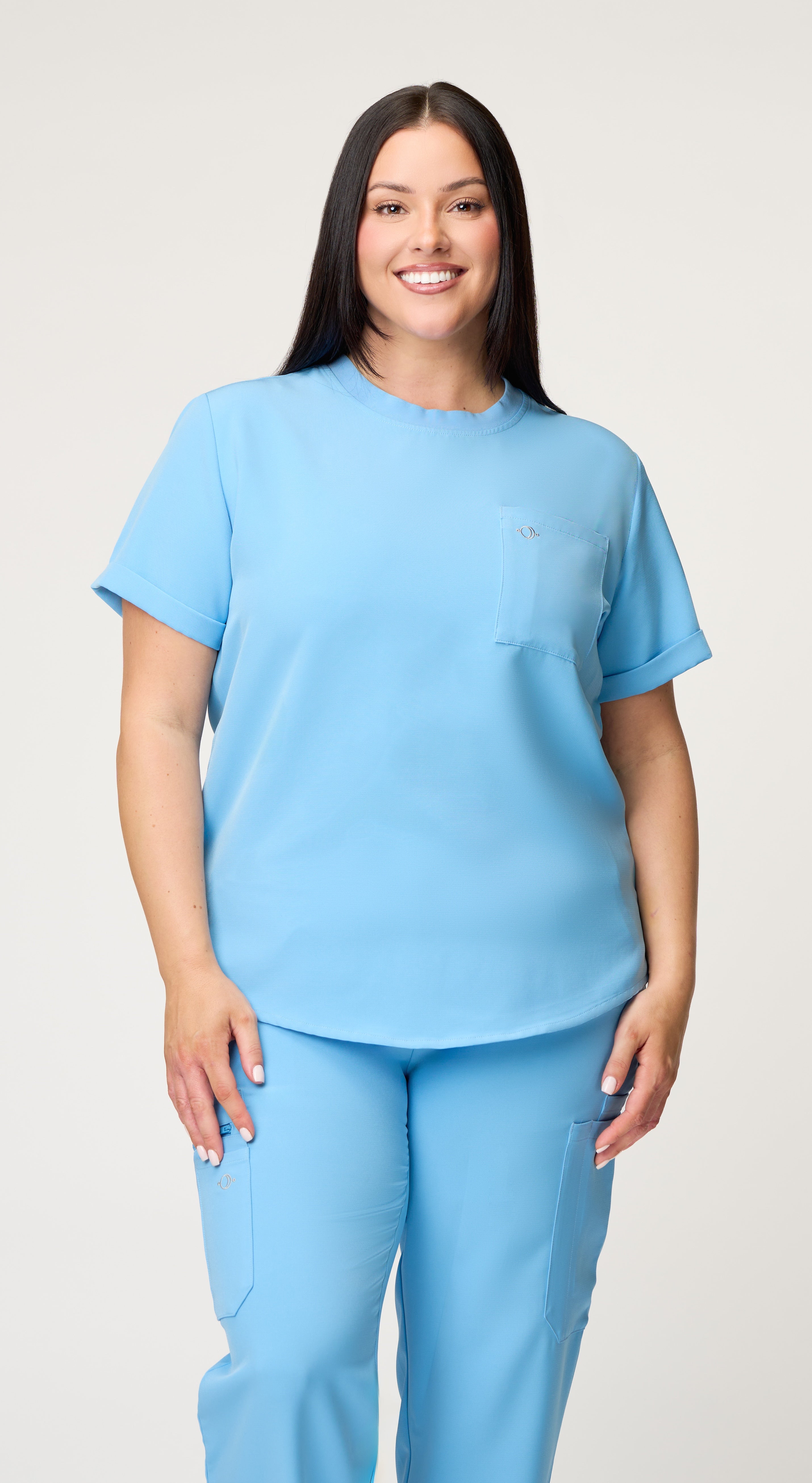 Estelle 1-Pocket Crewneck Scrub Top