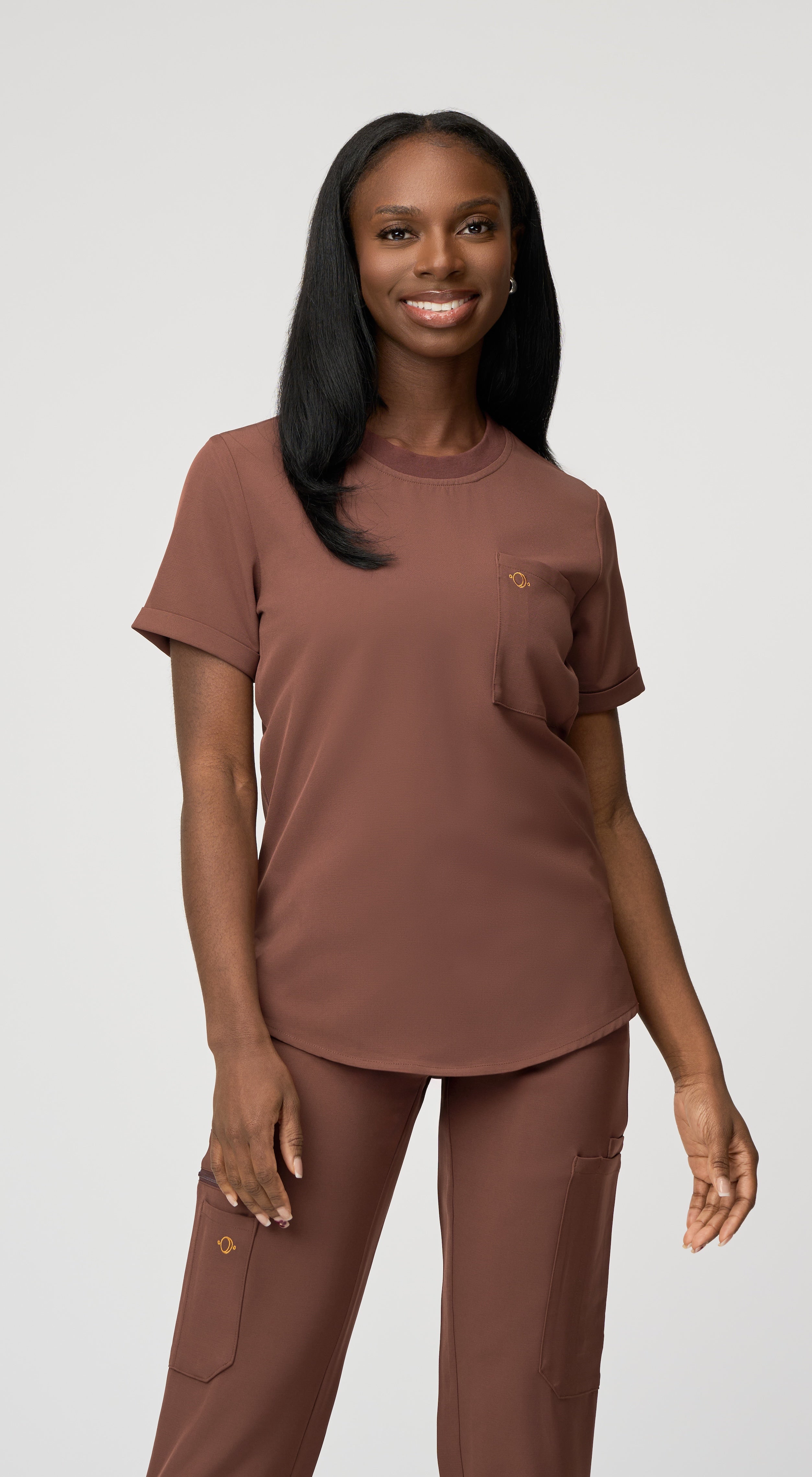 Estelle 1-Pocket Crewneck Scrub Top