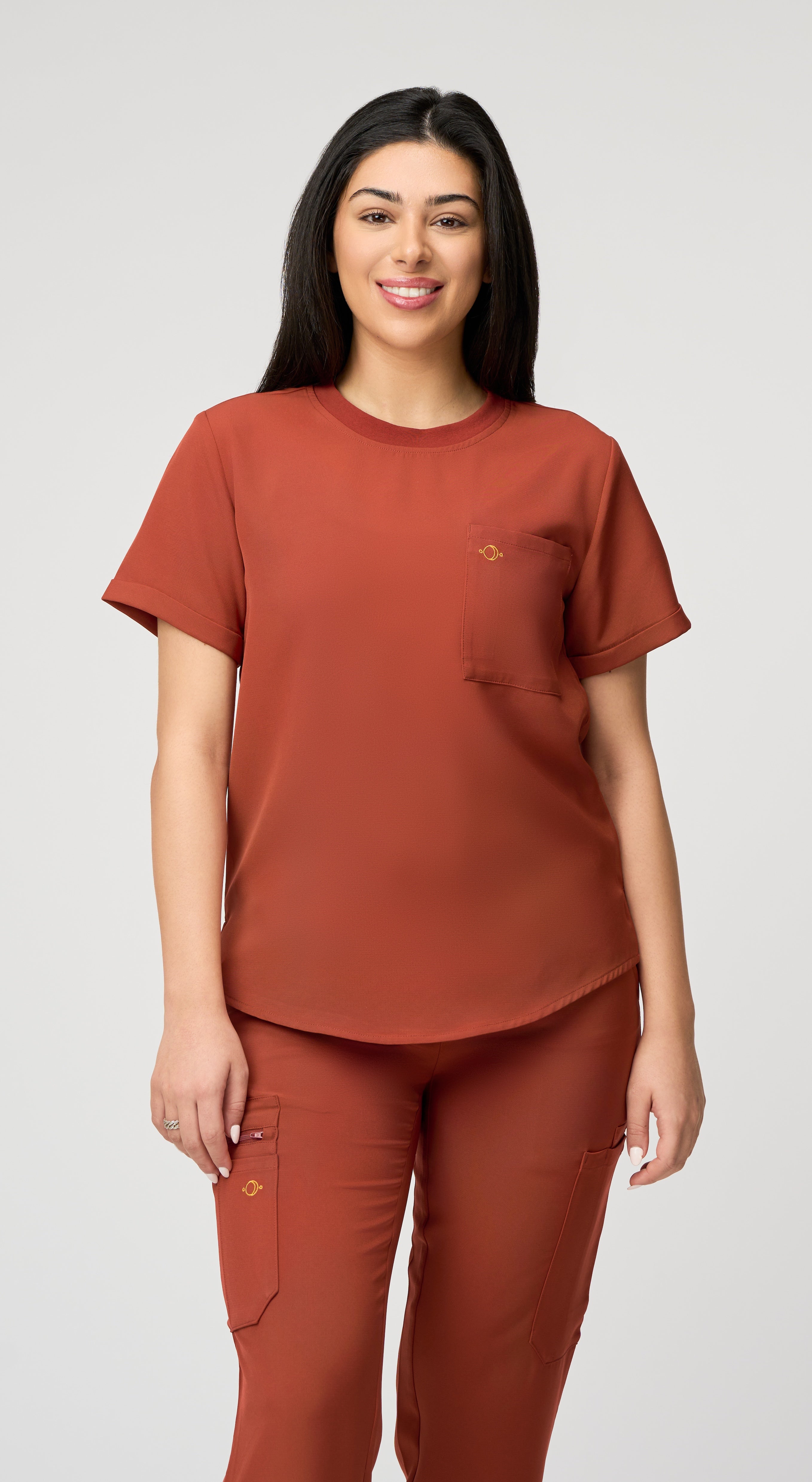 Estelle 1-Pocket Crewneck Scrub Top