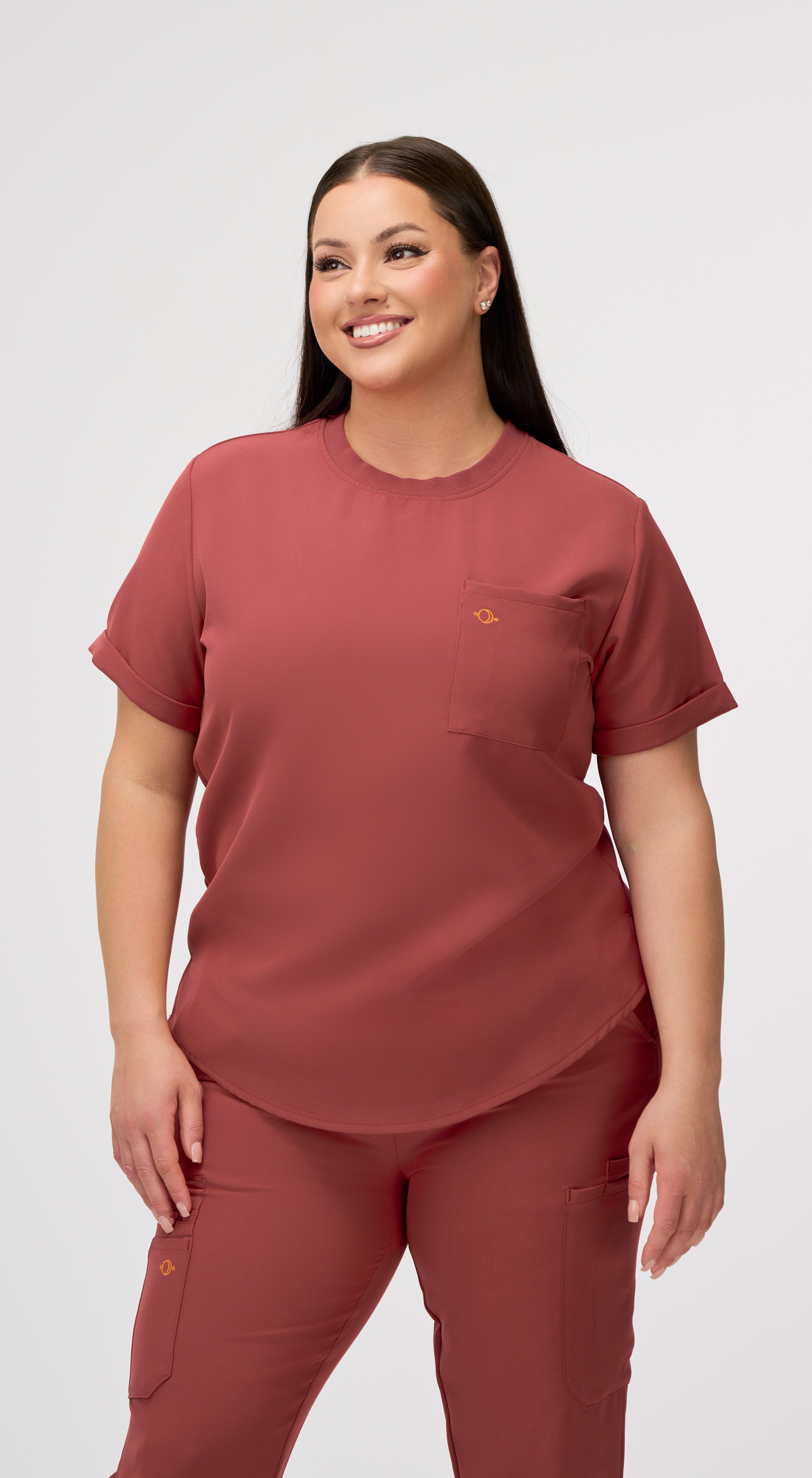 Estelle 1-Pocket Crewneck Scrub Top