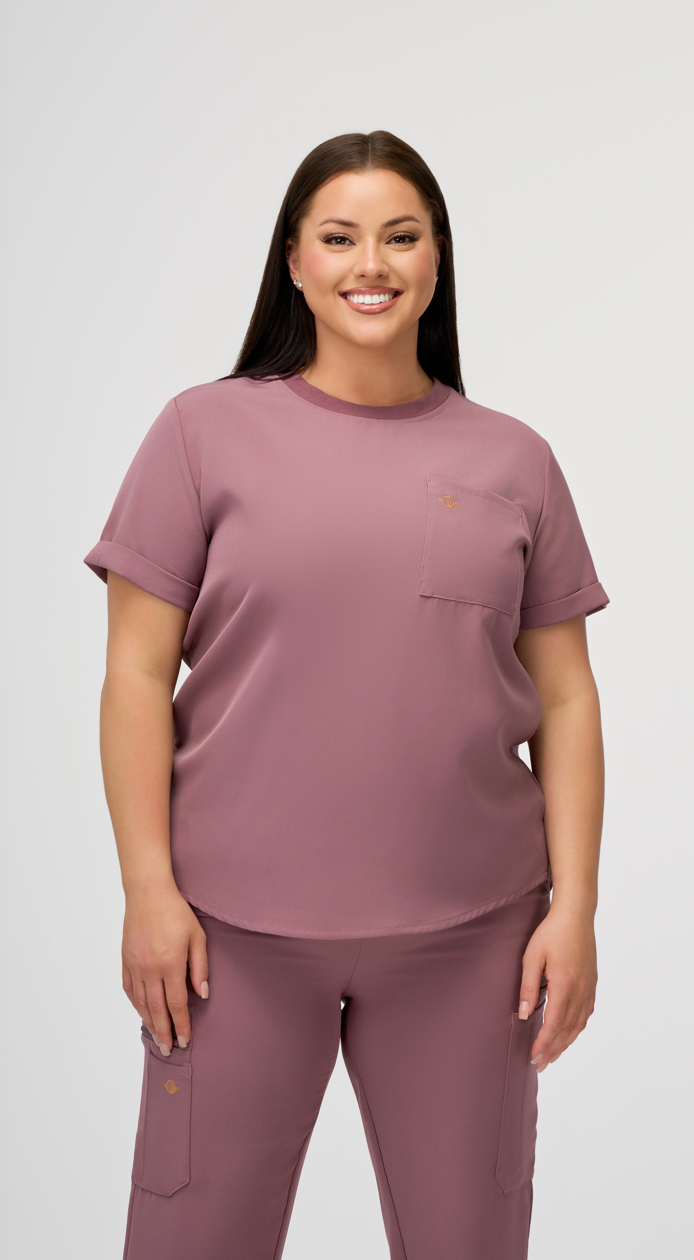 Estelle 1-Pocket Crewneck Scrub Top
