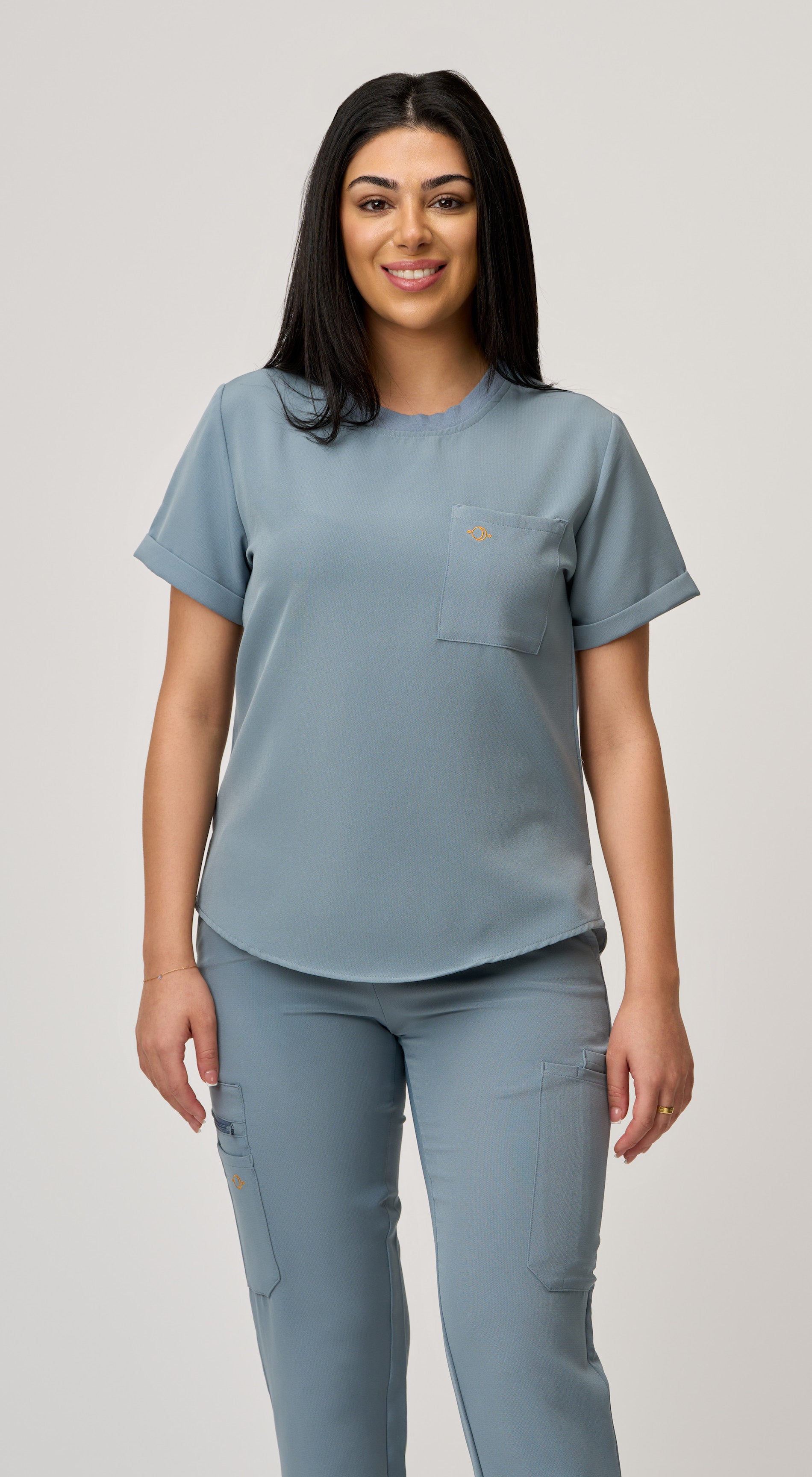 Estelle 1-Pocket Crewneck Scrub Top