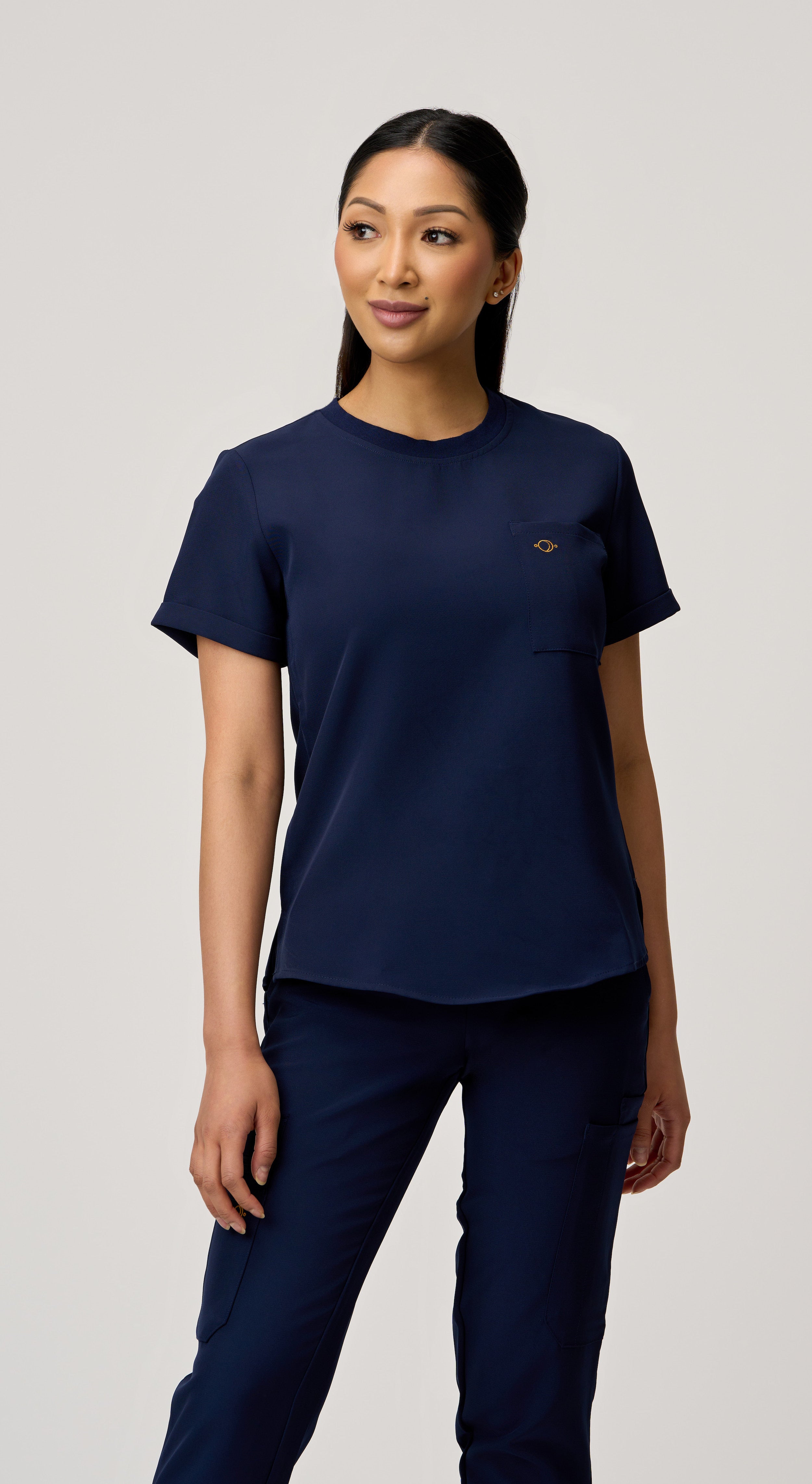 Estelle 1-Pocket Crewneck Scrub Top