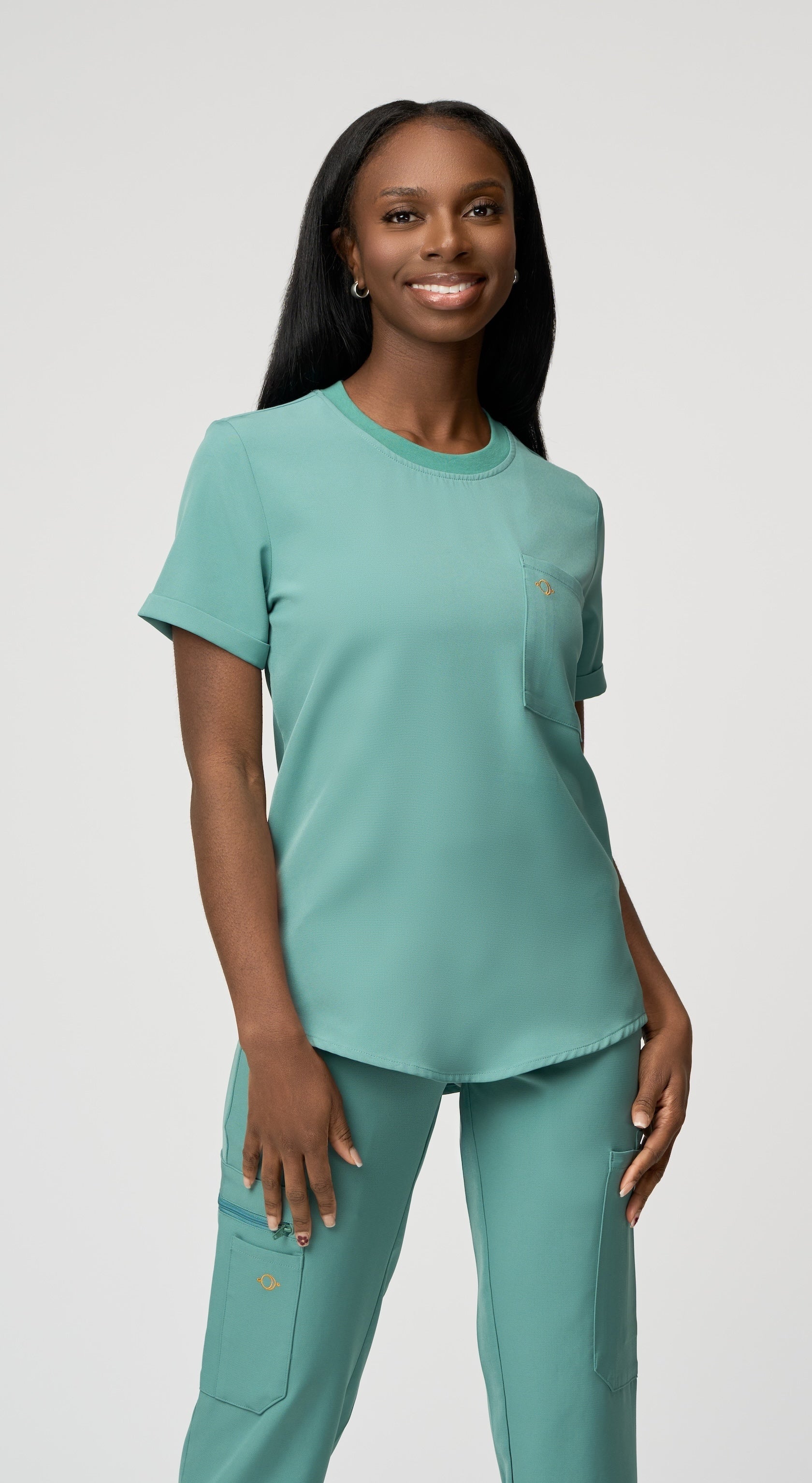 Estelle 1-Pocket Crewneck Scrub Top